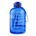 GEMFUL 3 Litre Water Bottles with Straw & Flip Cap - BPA Free, Time Markings, Wide Mouth, Leak Proof - Perfect for Gym, Sports, Active Lifestyles & Daily Hydration(Royal Blue)