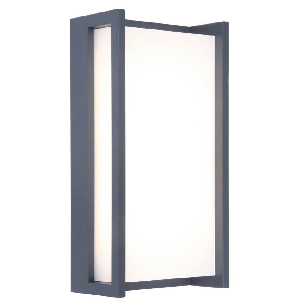 Britalia LED Anthracite Dark Grey Outdoor Modern Rectangular Flush Wall Light | IP54 Rated | 22cm Height | 1100 Lumen 3000k Warm White | Garden - Patio - Driveway | UK Approved | Aluminium