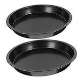Ciieeo 2 Stück Teiliges Tiefen aus Kohlenstoffstahl Antihaft Pizzablech für Backofen für Hausgemachte Pizza und Vielseitige Backanwendungen