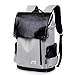 Produktbild Wind Took USB Anschluss Laptop Rucksack Damen Herren Daypack Schulrucksack für 15,6 Zoll Notebook, PU, Grau