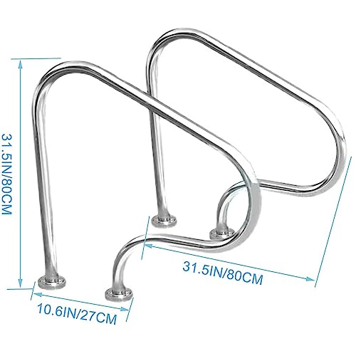 Barandal para Piscina de Acero Inoxidable 2 Pzas miniatura 2