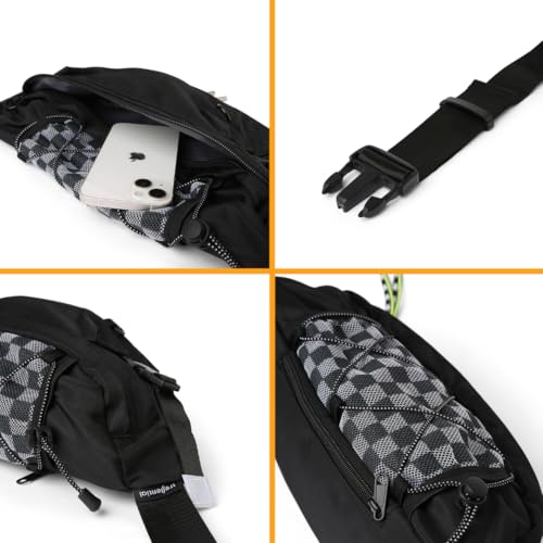 Image of Tressential Waist Bag for Men Women | Cross Body Fanny Pack Sling Bag for Hiking, Travel, Camping, Outdoor Sports, Cycling | Money Belt with Adjustable Strap (Black)