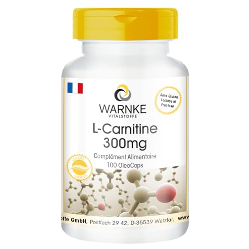 L-Carnitine 300mg - fortement dosé avec 900mg par dose journalière - 100Licaps - Carnipure liquide | Warnke Vitalstoffe - Qualité des pharmacies allemandes
