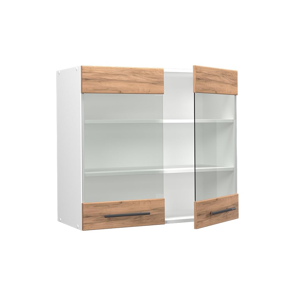 Vicco Glazen keukenkast Fame-Line, Wit Hoogglans, 40 cm