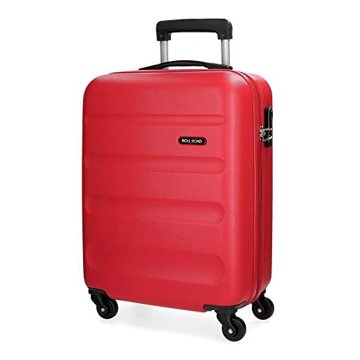 Roll Road Flex Maleta de cabina Rojo 38x54x20 cms Rígida ABS Cierre combinación 35L 2,5Kgs 4 Ruedas Equipaje de Mano