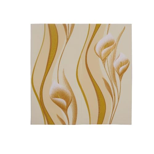 Image of KASHIVAL Self-Adhesive Waterproof PE Foam 3D Wall Panels Wallpaper Sticker for Bathroom, Living Room, Hotel and Home Decoration (70 x 70cm, Appx. 5.3Sq Feet) (JD Cream Flower)
