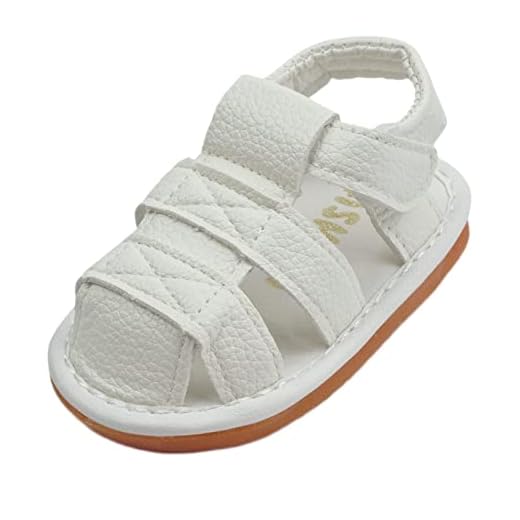 Baby Boy Girl Summer Infant Squeaky Sandals Premium Rubber Sole Closed-Toe Non-Slip Shoes Toddler First Walkers