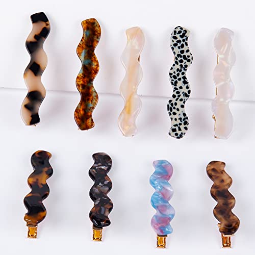 9PCS Acrylic Resin Alligator Hair Barettes For Women Thick Thin Hair Fashion Pretty Decorative Small Hair Clips Makeup Hair Clips