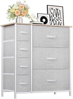 YITAHOME Dresser for Bedroom, 7 Drawers Fabric Dresser, Organizer Unit for Living Room, Hallway, Closets - Sturdy Steel Frame, Wooden Top & Easy Pull Fabric Bins