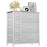 YITAHOME Dresser for Bedroom, 7 Drawers Fabric Dresser, Organizer Unit for Living Room, Hallway, Closets - Sturdy Steel Frame, Wooden Top & Easy Pull Fabric Bins