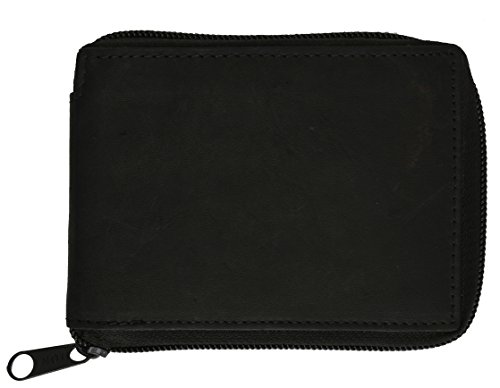 MARSHAL Leather Zipper Bifold European Mens Wallet #1256