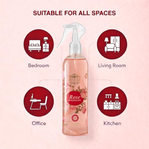 Image of Next Care English Leather Rose Air Freshener Spray for Home, Car & Office - 200 ml (Pack of 2) | Long Lasting Room Freshener | Gas-Free Deodorizer for Indoor Spaces | Twin Value Pack