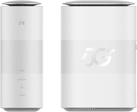 ZTE 5G CPE MC888, Unlocked 5G WiFi Home Router, Fast WiFi 6, Up to 3.8Gbps, Premium Design with Low Power Consumption, UK Plug + (White)