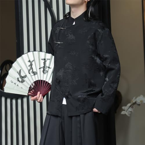 Seidarise Men Hanfu Chinese Traditional Clothes Kung Fu Shirt Long Sleeved Coat - Thumbnail 7