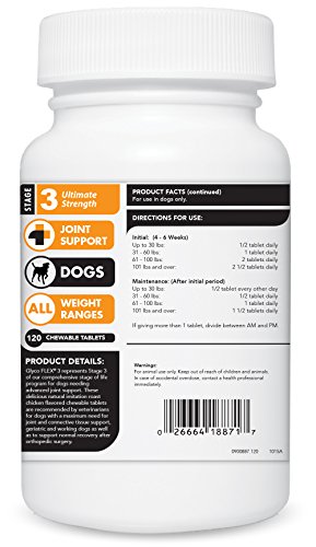 Glycoflex 3 Hip And Joint Support For Dogs, 120 Chewable Tablets, 2 Pack #TOP3