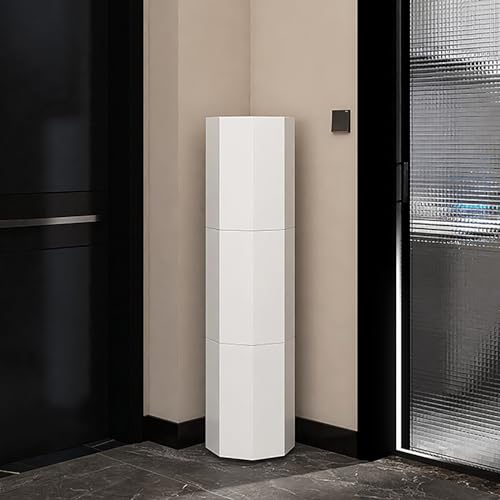 Étagère à chaussures rotative meuble de rangement octogonal blanc 35 cm - 2