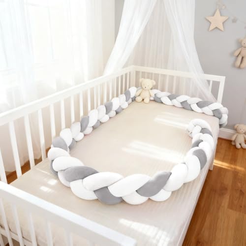 PTKG Resistant to Pulling Braided Pillows All-Round Protection Pillow Thick Soft Breathable Cushion Knotted Soft Anti-Fall Bed Guard Rail Surrounds Cushions,C3,350CM