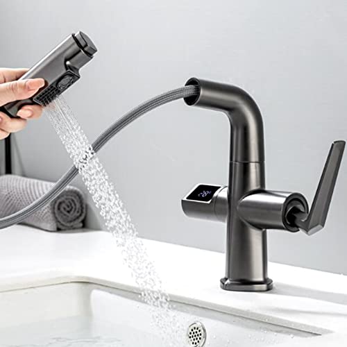 Robinet de lavabo à affichage numérique et eau chaude froide