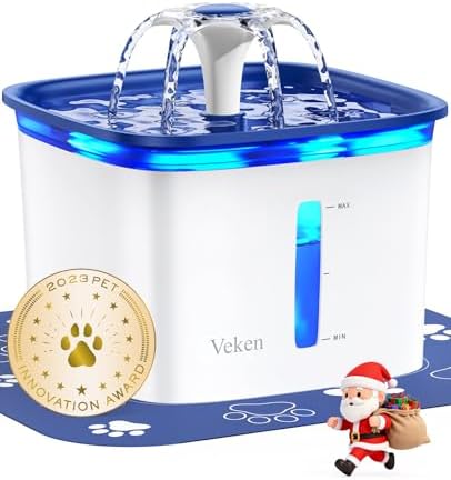 Veken Innovation Award Winner 95oz/2.8L Pet Fountain, Automatic C...