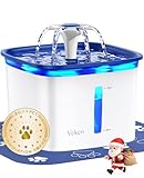 Veken Innovation Award Winner 95oz/2.8L Pet Fountain, Automatic Cat Water Fountain Dog Water Dispenser with Replacement Filters for Cats, Dogs, Multiple Pets (Blue, Plastic)