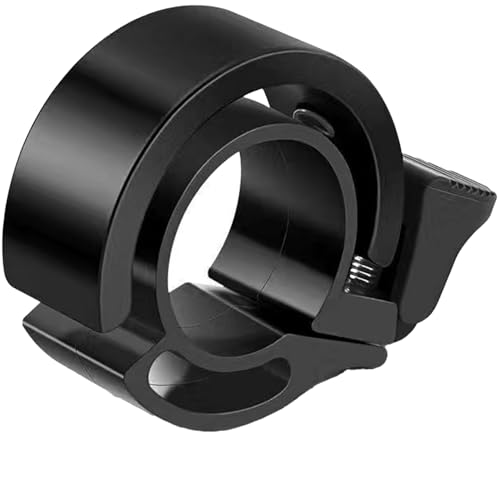 Ousuwo Timbre de bicicleta de calibre 22 para bicicletas de montaña, alarma universal de anillo de manillar negro para adultos, plegable y compacto, accesorio de seguridad para ciclismo
