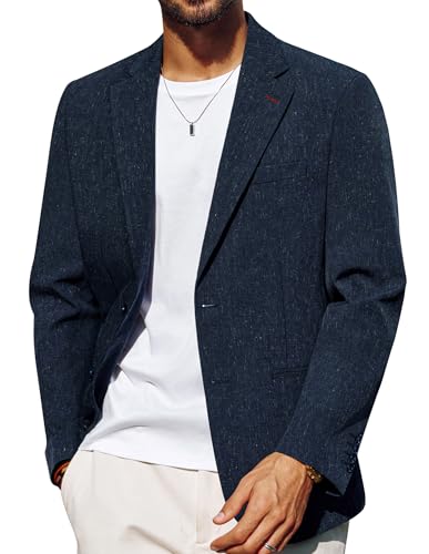 PJ PAUL JONES Mens Blazer Casual Linen Sport Coat Two Button Lightweight Suit Blazer Jackets