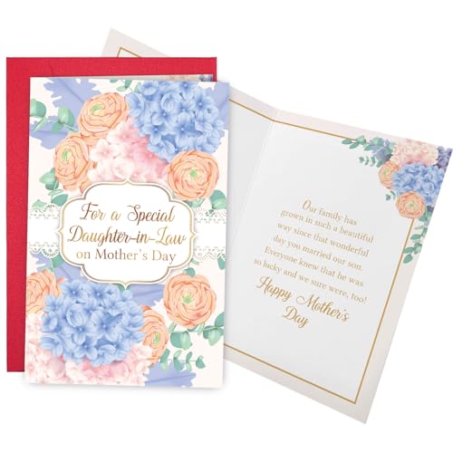 RollupJoy Daughter in law Mothers Day Card, Floral Mother’s Day Card from Mother in law, Mothers Day Cards from Mother in Law, for a Special Daughter in Law