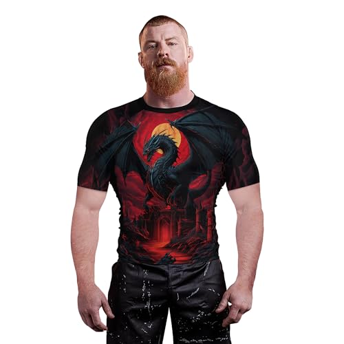 Dragon Baselayer Short Sleeve Rash Guard Shirt – BJJ MMA Wrestling Jiu-Jitsu Combat Sports4
