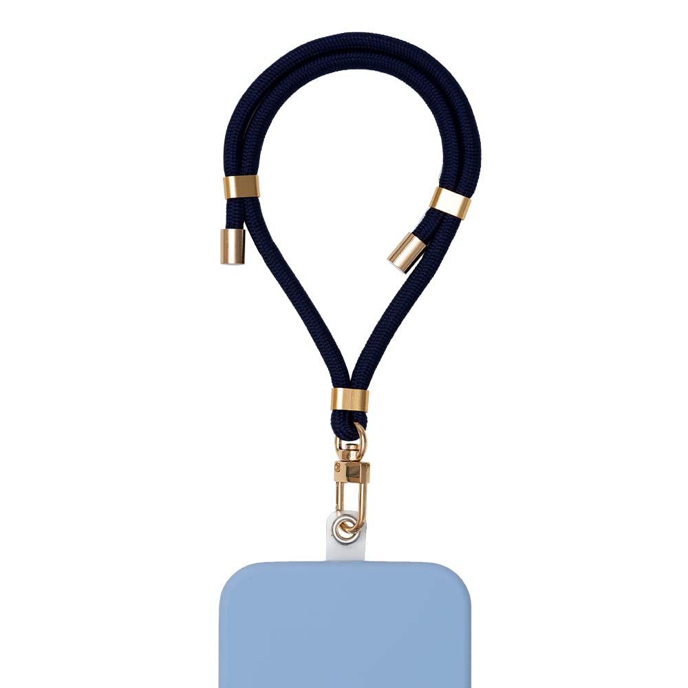 Sinjimoru Cell Phone Lanyard for Phone Case, Adjustable Phone Strap Holder for Wrist Compatible with Key Holder & ID Card Holder. Sinjimoru Hand Strap Navy