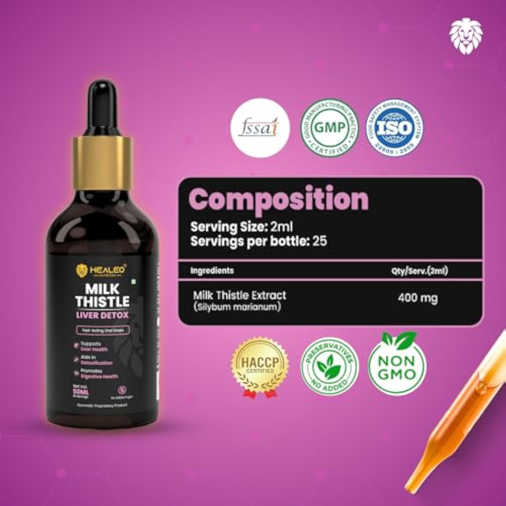 Healeo Milk Thistle Liver Detox Drops, 50ml