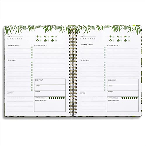 Planificateur non daté vert 18,5x24,4 cm avec agenda journalier