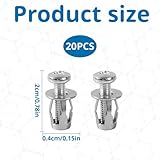 Hollow Wall Fixings,20 Pcs Hollow Door Fixings,Extra Short Hollow Wall Anchor, Drywall Anchor for Aluminum-Cladding Sheet Steel Plate Iron Plate Hollow Plastic Sheet(M4x20mm) - Image 2