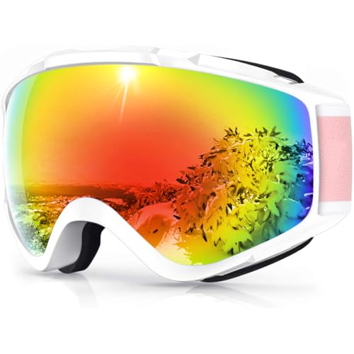 [Findway] スキーゴーグル スノーゴーグル スノーボードゴーグル アップグレードOTG広視野球面レンズ 防風/防雪/曇り防止 紫外線防止 メガネ対応 軽量と耐衝撃 適用大人男女の登山またはスキー用のスポーツゴーグル