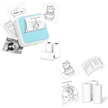 Anycash Sticker Printer with 3 Rolls Stickers + 3 Rolls Mini Sticker Printer Thermal Paper-10-Year 50mm x 3.5m