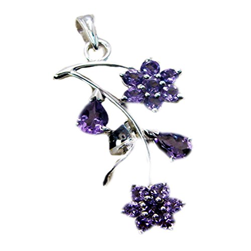 Collier Améthyste Véritable et Argent Massif Fleur de Février