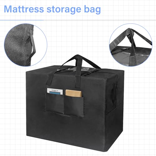 TONINT Folding Mattress Storage Bag,Carry Case for Tri-Fold Mattress,Memory Foam Mattress Case- 600D Oxford Cloth Heavy Duty Carry Case for Tri-Fold Guest Bed Mattress (Fits 4\"-6\" Queen Mattress)