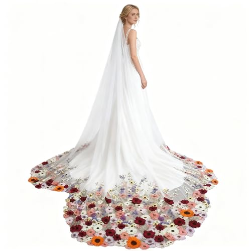 Kelaixiang Floral Embroidery Bridal Veil