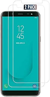 Galaxy J6 [2 PACK] Tempered Glass Screen Protector Easy Bubble-Free Installation HD Ultra Clear shatterproof with 9H Hardness and Anti Fingerprint Oleo-phobic Coating For Samsung Galaxy J6 2018