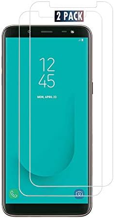 Galaxy J6 [2 PACK] Tempered Glass Screen Protector Easy Bubble-Free Installation HD Ultra Clear shatterproof with 9H Hardness and Anti Fingerprint Oleo-phobic Coating For Samsung Galaxy J6 2018