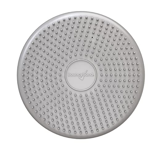 Image of BouncyBand Wiggle Seat, Silver, 1-Pack - Small 10.75 inch D x 2.5 inch H Wobble Cushion for Kids Aged 3-7 - Sensory Tool Promotes Active Learning & Improves Productivity - Includes Pump for Easy-Inflation