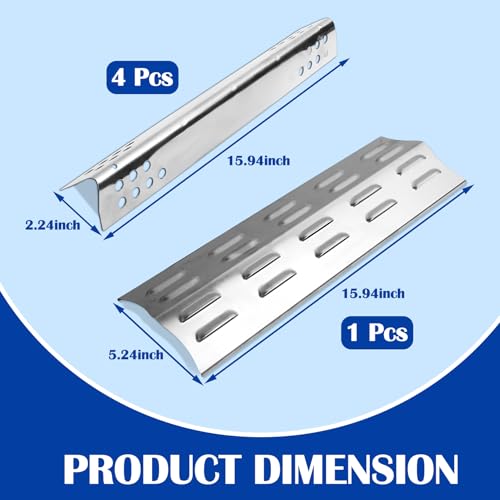 Image of SafBbcue Heat Plate for Royal Gourmet GA5401T Grill Heat Tent Flavorizer Bar Burner Cover Flame Tamer for Royal Gourmet Grill Replacement Parts, 5pcs Stainless Steel
