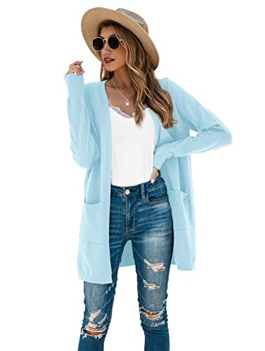 Image of TASAMO Cardigan Sweaters for Women Long Sleeve Open Front Casual Knit Fall Coat Oversized Soft Outwear with Pockets
