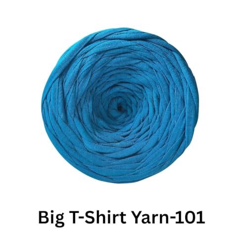 Image of VCR Royal Blue Big T-Shirt Yarn, 100 Meters Length, Recycled & Fashionable Craft Yarn, Pack of 1, Suitable for Crochet, Knitting & DIY Bags, Baskets, Cushions & Home Decor Projects