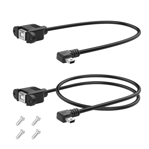 YACSEJAO Mini USB 5 broches vers USB B 2,0 femelle imprimante panneau rallonge 2 pièces 30cm+50cm...