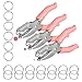 Produktbild 3er Lochzange 6mm 3mm 1,5mm Metall Locher für Papier Karten Prüfplaketten DIY Basteln usw. - Einloch-Locher mit weichem Griff - Einzellochstanzer Metall Lochstanzer mit 20pcs Ringe von LUNEKUCK