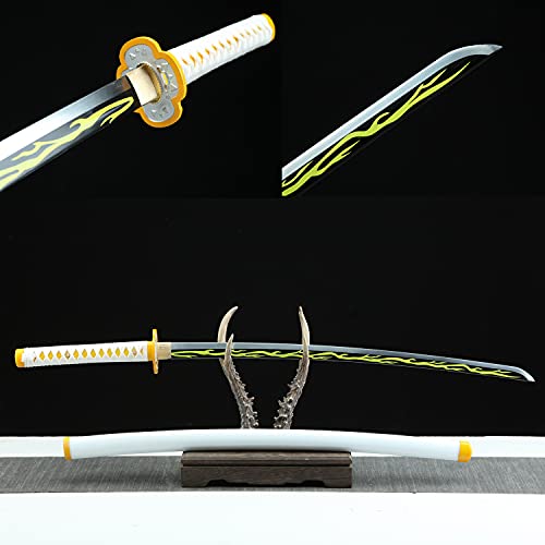 Japanese Anime Sword, 1045 Carbon Steel Samurai Katana, Full Tang Handmade Japanese Sword, Sharp Practical Katana, Demon Slayer Sword (Violet)