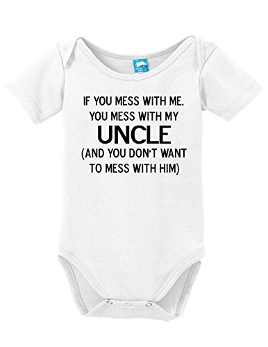 Sod Uniforms Mess with Me Mess with My Uncle Printed Baby Romper