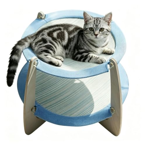 Hamac pour chat avec maille respirante et lit lavable en bois