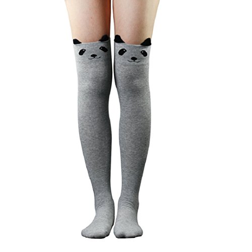 Image of Women Cute 3d Cartoon Animal Pattern Thigh Stockings Over Knee High Socks