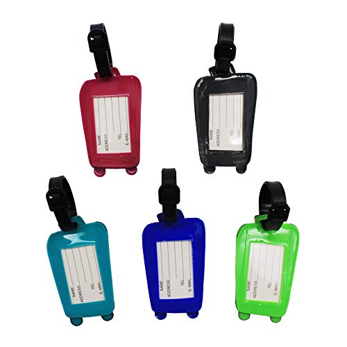 Mziart Cute Luggage Tags Unique Funny Bag Tags Cartoon Baggage Suitcase Labels Travel Identifiers Name Tags (Set of 5)3